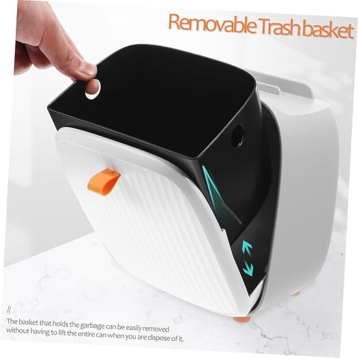 Luxshiny Compact Mini Desktop Trash Can Space-Saving Waste Basket for Vanity Office Use Removable Hidden Basket Design for Spaces and Tabletops
