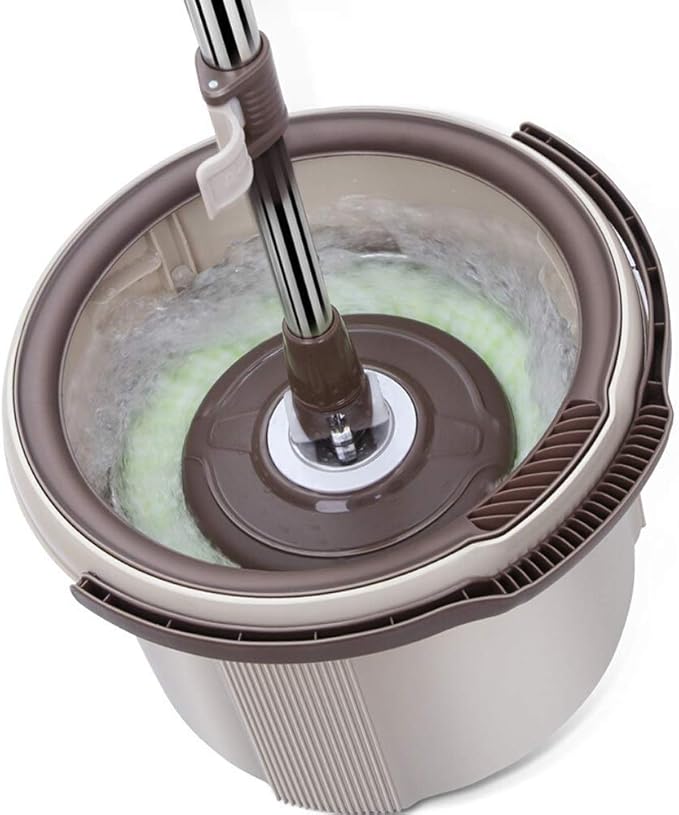 MopBucket Floor Cleaning System with Extended Adjustable Handle and Microfiber Mop Pads
