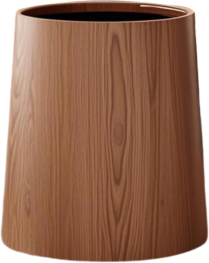 Trash Bin Wastebasket Removable Inner Portable Modern Paper Basket Bathroom Trash Can for Office Laundry Kitchen Restroom L Brown