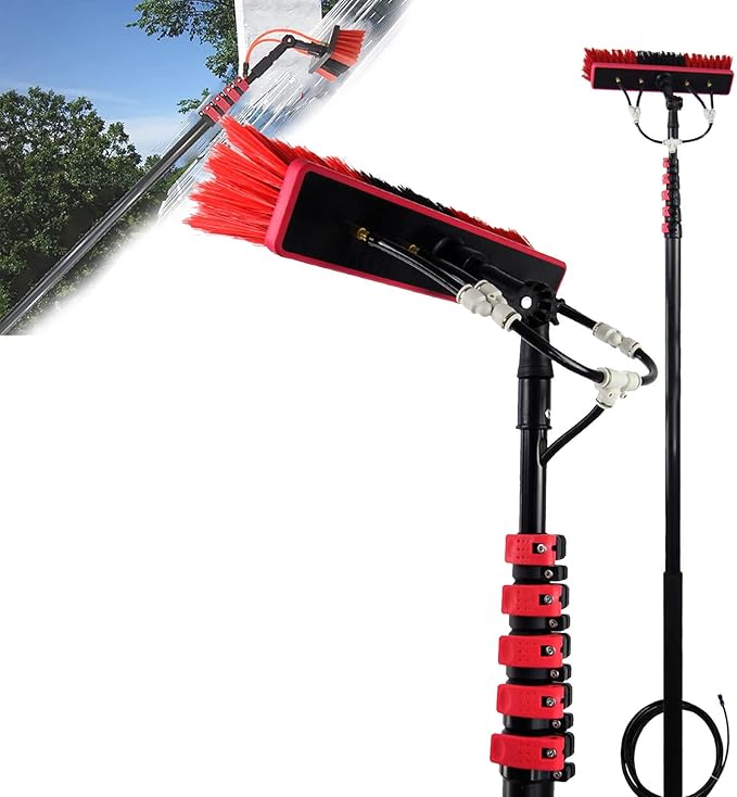 Window Cleaning Pole/Water Fed Telescopic Brush/Extendable Cleaner Conservatory Roof Extension Rod Cleaning Equipment for Photovoltaic Panel Cleaning Trucks12FT/3.6M