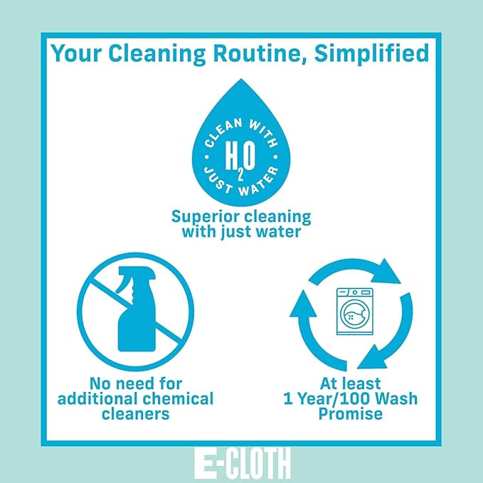 E-Cloth Duster &amp Cleaning Bundle - Microfiber Cloth Set - Includes Flexi-Edge Floor Dusting Mop High Performance Dusting Cloth &amp Glove Cleaning Wand and Replacement Mop Head