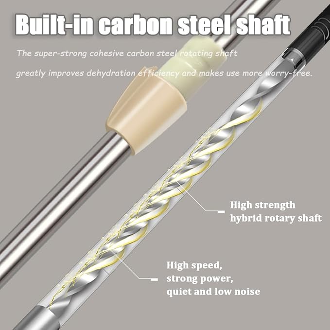 Spin Mop Replacement Mop Handle 49-inch 360 Degrees Rotating Telescopic Replacement Mop Stick with Stainless Steel Disc for Spin Mop Bucket Cleaning System (Stainless Steel Disc Red)