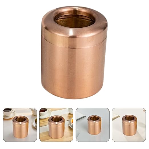 Veemoon Mini Stainless Steel Desktop Trash Can Bronze Countertop Wastebasket for Office Desk and Coffee Table Indoor Rubbish Bin Uncovered Compact Design
