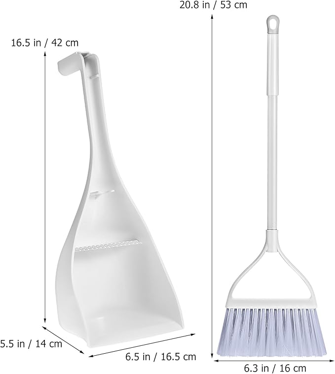 Mini Broom and Dustpan Set with Toothed Dustpan Compact Handheld Sweeper for Kitchen Car Desktop Small Spaces Cleaning