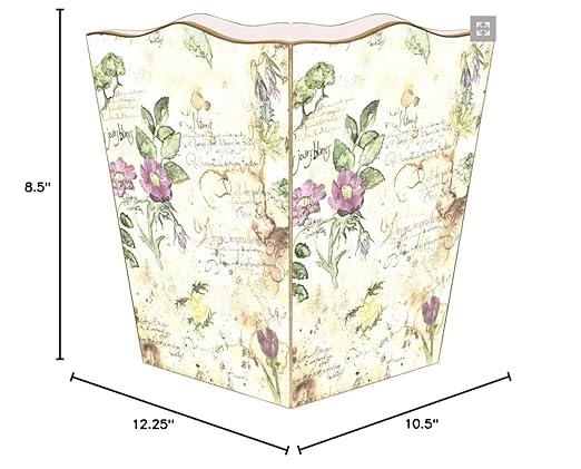 Marye-Kelley WB710-French Watercolor Wastepaper Basket
