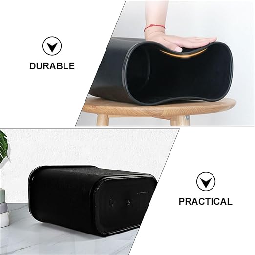 Uonlytech Flame-Retardant Wastebasket 8l Narrow Rectangular Trash Can for Bathroom Kitchen Living Room Fire-Resistant Garbage Storage Bin Without Press Ring Home Office Rubbish Container