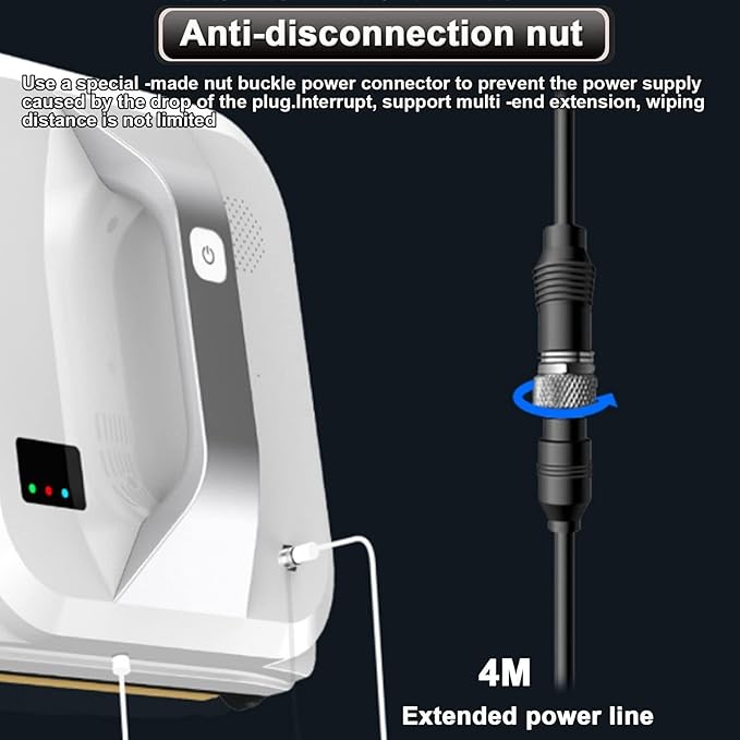 High Rise Windows Ceilings Tiles Automatic Window Cleaner Robot - Cordless Electric Window Wiper Smart Remote Control Glass Window Cleaning Equipment for Indoor Outdoor Use