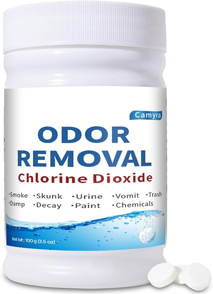 Chlorine Dioxide Odor Removal for Cars &amp Homes Chlorine Dioxide Tablets for Gas Smoke Urine Carpet Odors &amp More Fast-Acting Removes Odors at the Source