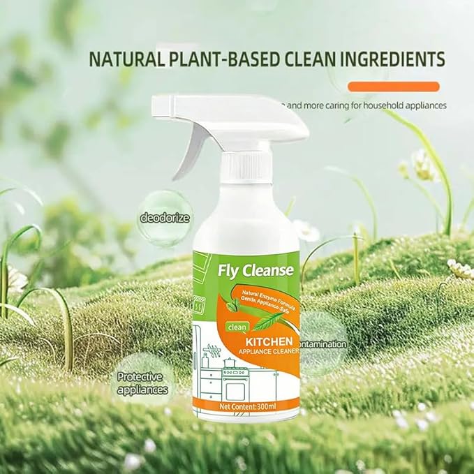 FlyCleanse Spray FlyCleanse Kitchen Cleaner Electrolyzed Ion Kitchen Cleaner Spray Natural Enzyme Formula Liquid Cleaner for Household Appliances &amp Easy Cleaning Solution (3pcs 300ml)