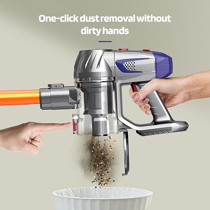 cdar Cordless Vacuum CleanerStick Vac with -Resistant Design Up to 40 Minutes 10Kpa Super Suction 150W High-Speed Motor Cordless Stick Vacuum Electric Brooms for Home Hardwood Floor Carpet Pet US