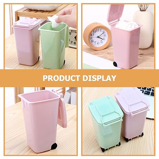 STOBAZA Multifunctional Small Desk Trash Can Mini Trash Cans for Desks Lid for Kitchen