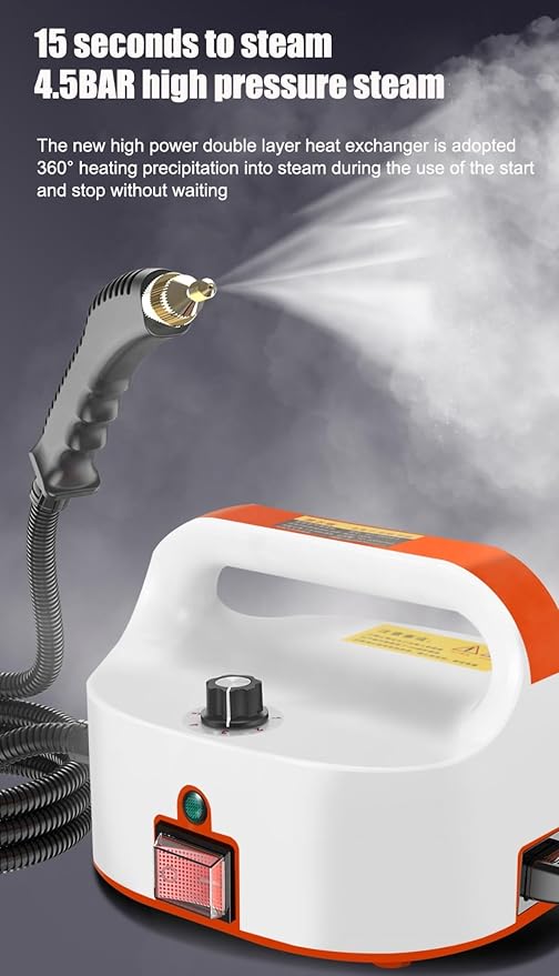 Electric Steam Cleaning Machine 1600W Handheld Steam Cleaner Quickly Generate High-Temperature Pressurized Steam Multi-Purpose Steamer for Home Use/Car Detailing/Kitchen/Bathroom/Furniture (Color :