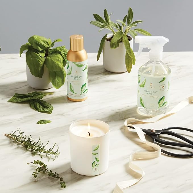 Thymes Home Fragrance Mist – Room Air Fresheners for Home Long Lasting – Air Freshener Spray – Premium Home Fragrance with Notes of Fresh Basil Tomato Leaf &amp Delicate Sage (Fresh-Cut Basil 3 oz)