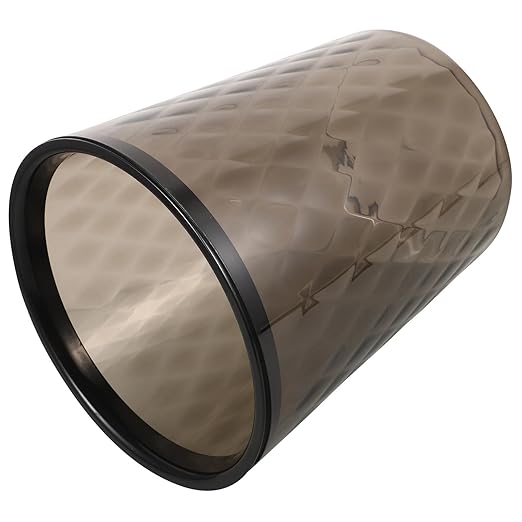 Large Capacity Lidless Trash Can with Pressing Ring Plastic Wastebasket for Home Bedroom Kitchen Office Reusable Sturdy Container for Household Garbage and Recycling