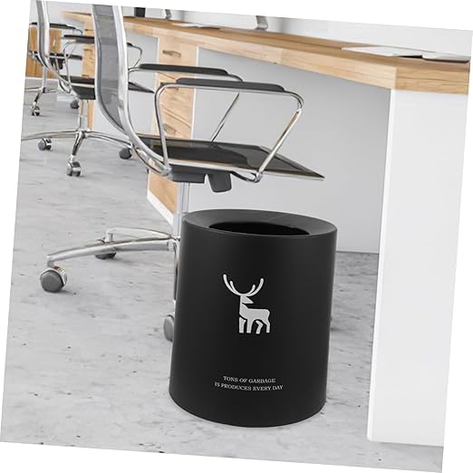 GLEAVI Round Double-Layer Trash Can Household Wastebasket Plastic Garbage Container for Bedroom Kitchen Office Lidless Easy to Clean