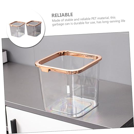 DECHOUS 2pcs Storage Bins Trash Can Pressure Ring Heavy Duty Garbage Bin Wastebasket Kitchen Garbage