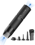 HOTO Handheld Vacuum Cleaner Cordless Desk Vacuum Cleaner Compressed Electric Air Duster 15000Pa Suction 4-in-1 Portable Vortex Vacuum Dust Buster Air Blower for Computer Keyboard Coffee Grounds