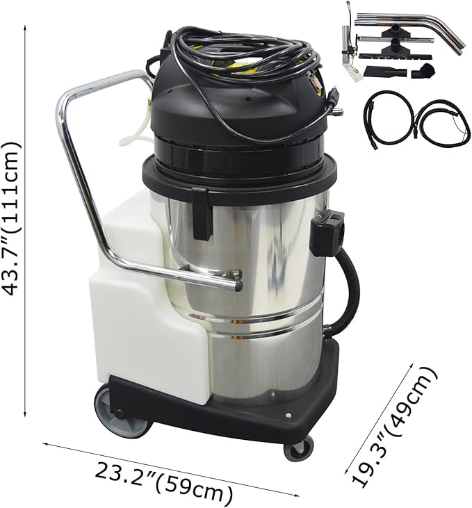 3 in 1 Carpet Extractor Machine 21.1Gal Upholstery Cleaning Machine 2000W Spraying Machine Wet/Dry Cleaning Machine with 6 Joints110V