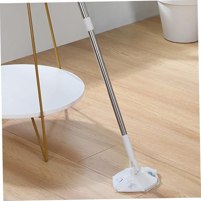 Beaupretty Retractable Household Dust Mop with Microfiber Pad Rotatable Triangular Design for Efficient Floor Cleaning Space-Saving Extendable Handle Use for Laminate Tile Hardwood Floors