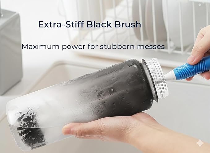 Dish &amp Bottle Brush Set – 9 Pack Kitchen Cleaning Brushes for Dishes Bottles Pots Pans Sinks &amp Glassware