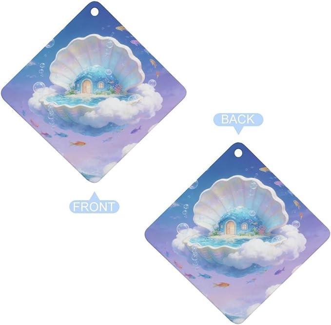 5PCS Car Air Freshener Hanging Personalized Double Sided Underwater Dwelling Car Fresheners Long Lasting New Cars Scents Cute Automotive Freshies for Closets Drawers (tea)