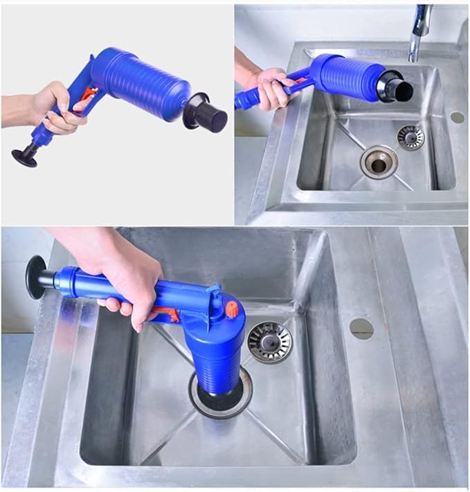 Air Pump Cleaner Dredge Toilet Plunger Sink Pipe Clogged Remover Bathroom Pipe Bathtub Kitchen Toilet Cleaning Tools Colorless odorless Cold and Heat Resistant Non-Slip Easy to Clean