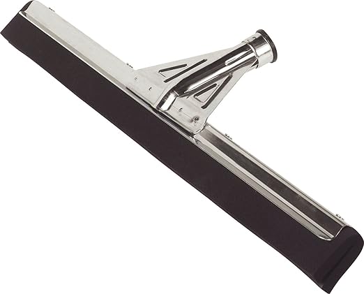 SPARTA Flo-Pac Floor Rubber Squeegee Window Squeegee with Reinforced Metal Frame for Floor Bathroom Kitchen Concrete Tile Garage Commercial Use 22 Inches Black (Pack of 10)