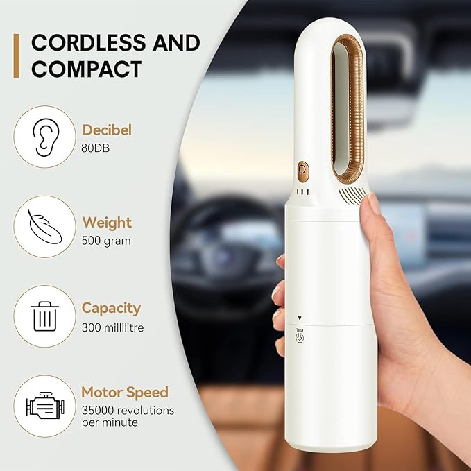 Handheld Vacuum Cleaner 2-in-1 Mini Cordless Vacuum Cleaner USB Rechargeable Car Vacuum Portable Quickly Dust Removal for Hardwood Floor Carpets Pet Hair Car Office &amp Home Cleaning