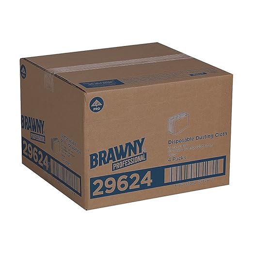 Georgia-Pacific Brawny Yellow Quarter-Fold Disposable Dusting Cloth by GP PRO 24 Length x 24 Width 29624 (Case of 4 Packs 50 Cloths per Pack)