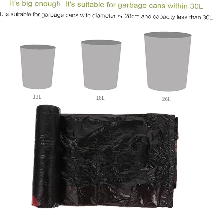 VALICLUD 10 Packs Disposable Plastic Trash Bags with Drawstring Leakproof Garbage Bags for Kitchen Bathroom Office Large Capacity PP Material Extra Strong and Odorless