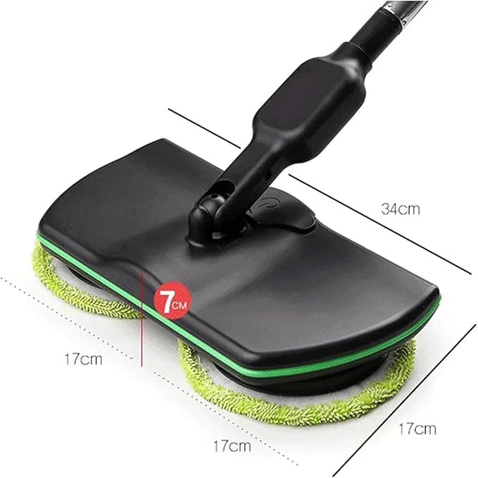 Cordless Electric Mop 35dB Quiet Floor Cleaner with Dual Motor Lightweight Spin Scrubber for Hardwood Tile Marble Adjustable Handle Rechargeable Polisher Washable Pads4 PCS Cleaning Cloths