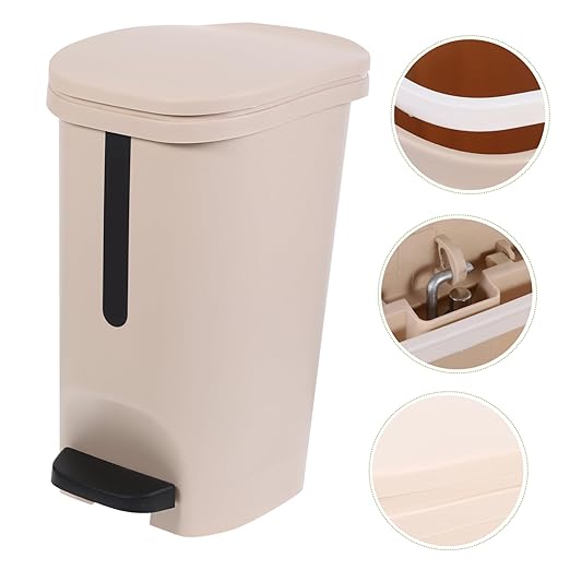 HANABASS Trash Can Foot Pedal Household Waste Basket Capacity Design for Kitchen Bathroom Office Excellent Craftsmanship and Practical Use