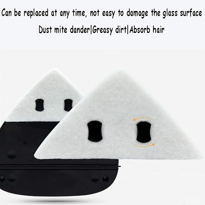Glass Cleaning Tools Magnetic Window Cleaner Triangle Shape Double-Side Glass Wiper Abs Plastic Anti-Rust Cleaning BrushWhite 3~32mm