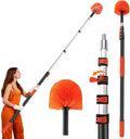 26FT Cobweb Duster with Extension Pole - High Reach Duster for High Ceilings &amp Outdoor Use - Telescoping Pole 5-20 Ft Soft Bristles Cobweb Cleaner - 3/4 Acme Universal Thread