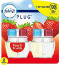 Generic F.e.b.r.e.z.e Odor-Fighting Fade Defy Plug Air Freshener (2) of 0.87 fl oz Refills (Berry &amp Bramble) Clear