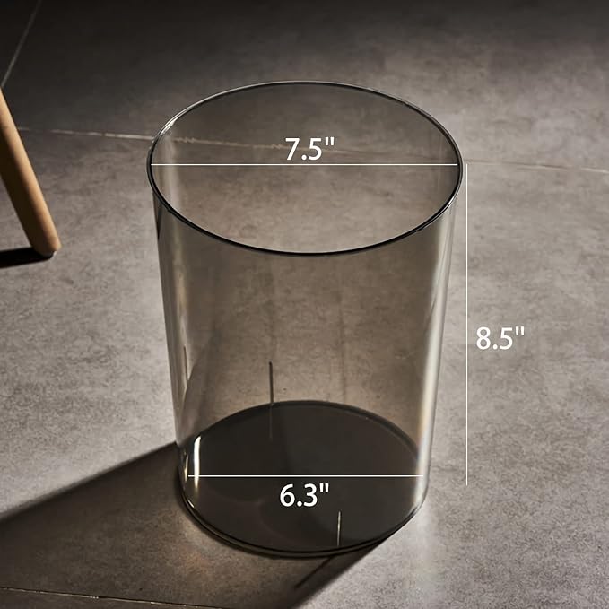 Anyoifax 2 Pack Clear Trash Can Small Garbage Can Plastic Wastebasket 1.5 Gallon Garbage Container Bin for Bathroom Office Bedroom Dorm Room Home Office Under Desk Kitchen - Green and Grey
