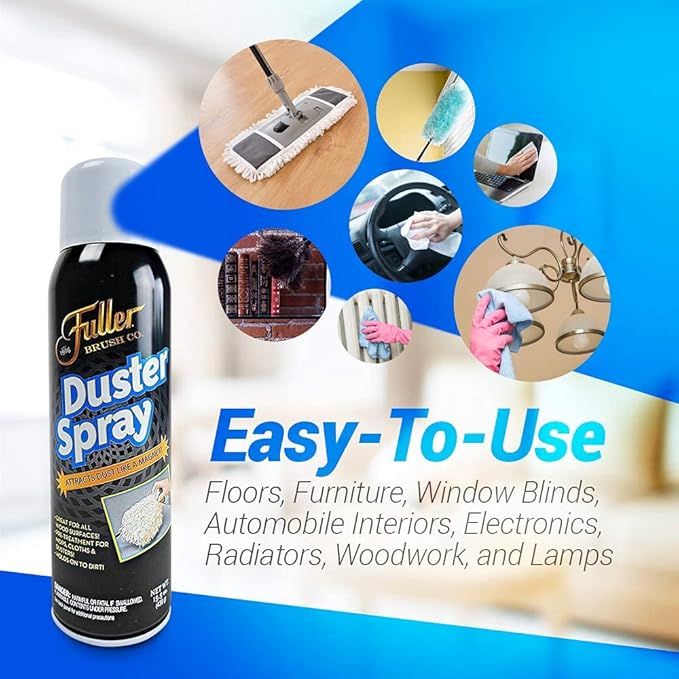 Fuller Brush Duster Spray ? 15.5 oz Multi Surface Dust Removing Sprayer - Safe Household Cleaning for Floors Furniture Blinds &amp Car Interiors (Pack of 6)