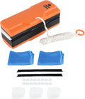 Magnetic Window Cleaner Double - Sided Glass Wiper Adjustable for 5-25mm Glass Thickness Orange - Streak - Free Cleaning Scratch - Free Soft Material Ideal for Home and Off (Orange)