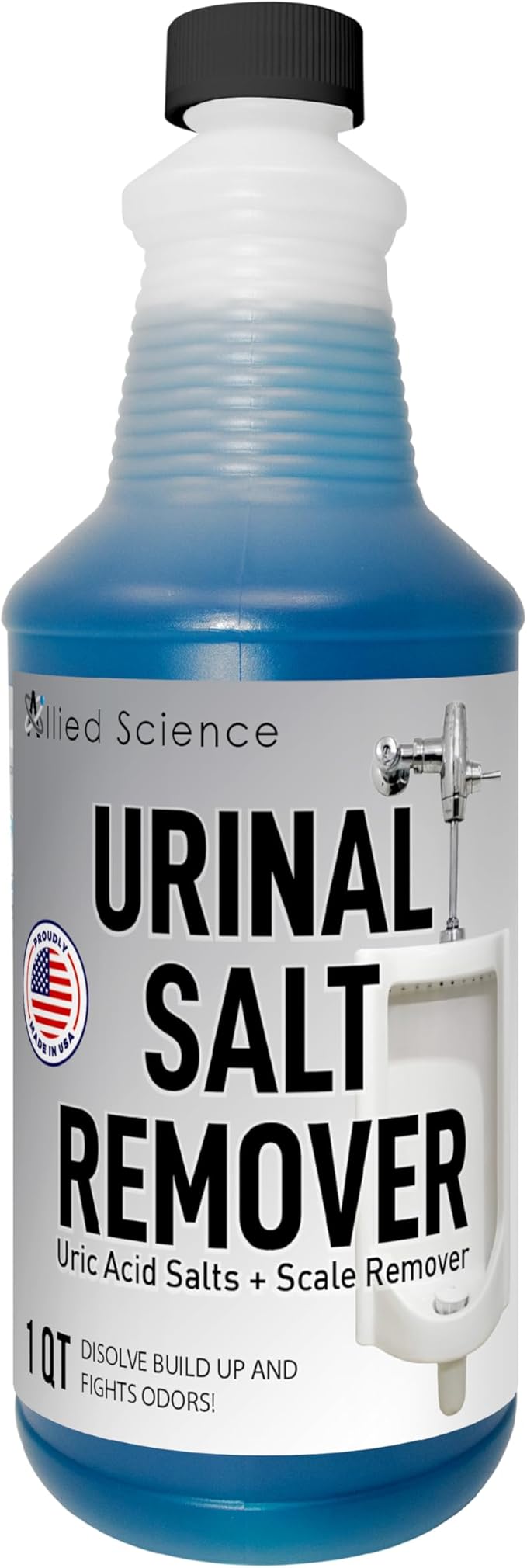 Urinal Salt Calcium and Mineral Scale Remover - Eliminates Urine Odor Destroys Uric Acid Salt Deposit Buildup - 32 FL OZ 4 BOTTLES