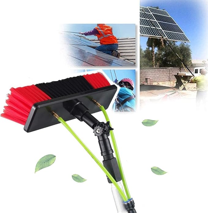 Glass Cleaning Brush Household Water Supply Telescopic Pole Kit Solar Panel Rotating Brush Solar Photovoltaic PanelsTelescopic Water Fed Brush Set for Cleaning Solar Panels Window