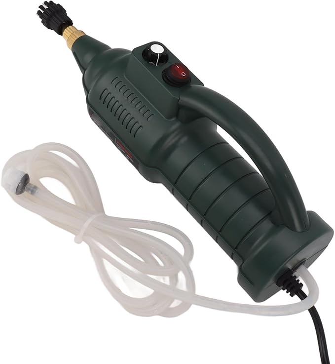 Steam Cleaner Portable Steam Cleaner 3BAR Air Pressure Smart Portable with 3 Brush Heads for Kitchen (Military Green US Plug 220V)