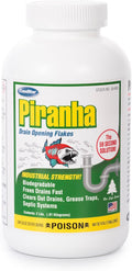 ComStar Piranha - Crystal Flakes Non-Acid Drain Cleaner That Dissolves Grease Hair &amp Root Growth in Sewer Lines Instantly Made in USA 2 Pounds (30-600)