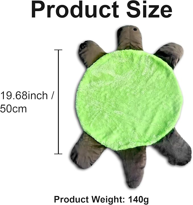 Floor Turtle Foot Mop 4 Sizes Cute Double-Sided Turtle-Shaped Floor Cleaning Pad with A rag for Dust and Hair Washable Reusable Foot Cleaner for Home and Office Floors (19.68 in)