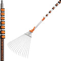 5-30 ft Telescoping Roof Rake 36 ft Reach // Collapsible Roof Rake for Leaves and Pine with Extension Pole // Roof Cleaning Tool for Gardening and Lawns // High Reach Adjustable Metal Leaf Raker