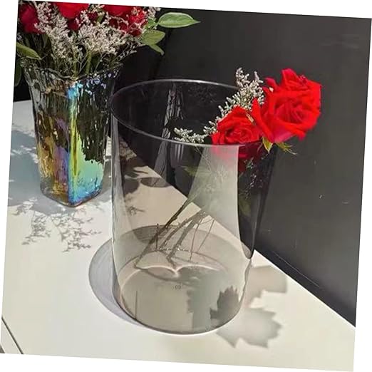 Alipis Transparent Modern Wastebasket Nordic Style Office Trash Can Simple Design Rubbish Bin for Home Bedroom Kitchen and Hotel Use Capacity