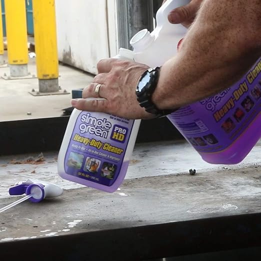 Simple Green Pro HD Purple Concentrated Cleaner &amp Degreaser - Heavy Duty Professional Automotive Restaurant Grills Ovens (32 oz Spray @Heavy Strength and 1 Gal Concentrate Refill)