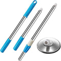 Extended Spin Mop Replacement Handle Upgraded 60 inch 360 Degrees Rotating Telescopic Replacement Mop Stick with Stainless Steel Disc for Spin Mop Bucket Cleaning System(Blue)