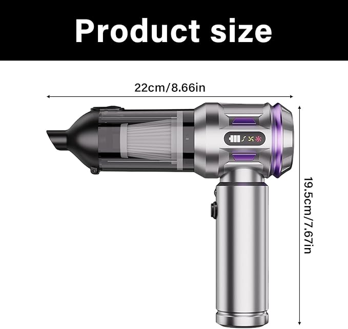 High Suction 18000Pa Vehicle Vacuums Cleaner with Fast Charging USB C Emptying for Home Auto Interior