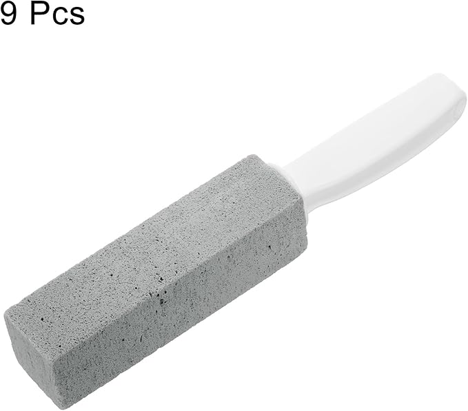 HARFINGTON 9pcs Pumice Stone Toilet Bowl Cleaner with Handle for Hard Water Marks Cleaning on Toilets Grills Tiles Grout Sinks Bathtubs Pools WhiteGray