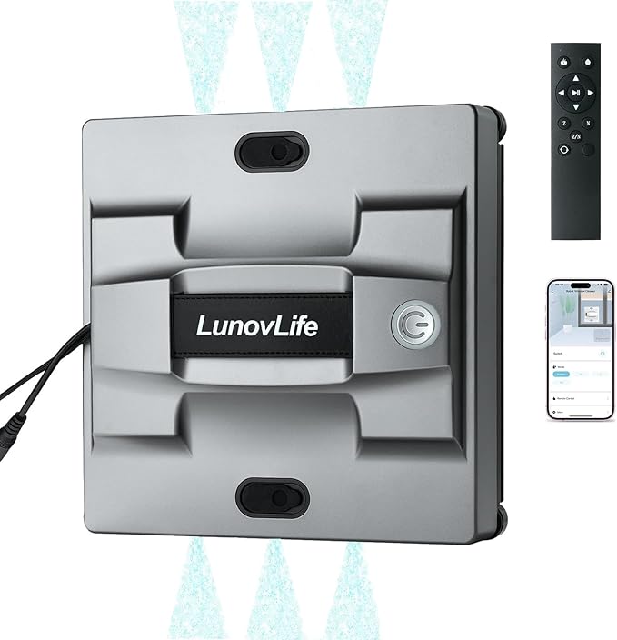 2026 New Window Cleaning Robot -Ultimate 6-Nozzle Precision Spray 5600Pa Suction Edge Detection &amp UPS Safety automatic window cleanerPerfect for Frameless/Frosted Glass High-Rise Windows
